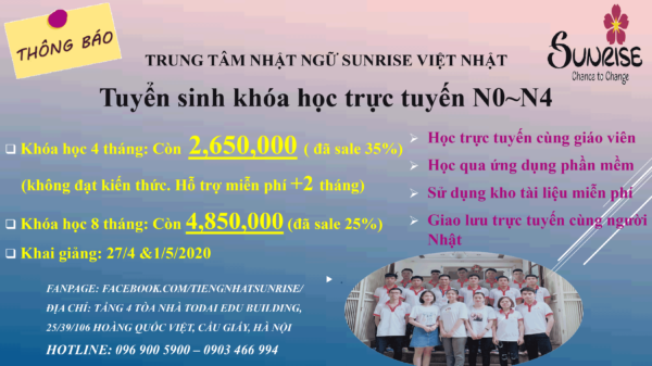 Khóa học trực tuyến N0 ~ N4